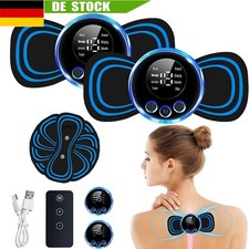 2X Mini Elektrisches EMS Tragbares Nacken Rücken Massagegerät Zervikaler Massage