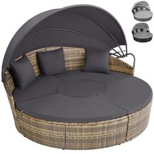 Polyrattan Sonneninsel Sonnenliege Aluminium Multi Lounge Sofa Sonneninsel Set