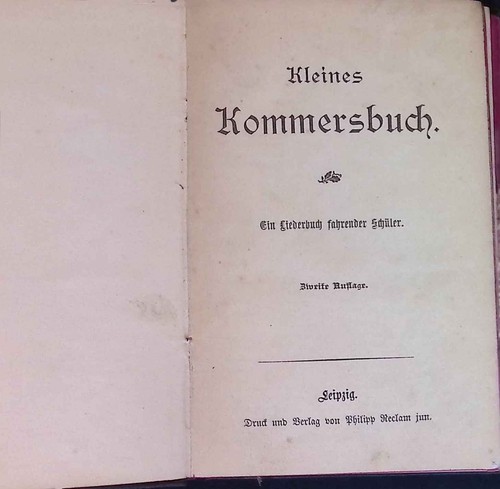 Kleines kommersbuch ein - kleines, kommersbuch.