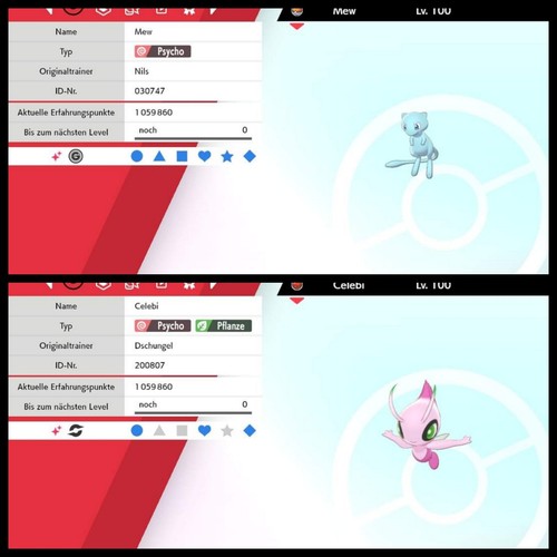 Shiny mew celebi - &,