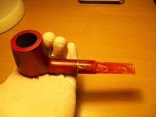 PFEIFE: schöne englische MARCH International Messing marmoriertes Acrylmundstück