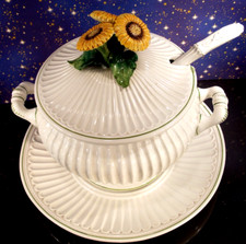 antike italienische Deckel Suppen Prunk Terrine Kunsthandwerk selten gemarkt  3L