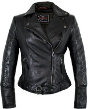 Damen Biker Lederjacke Echtes