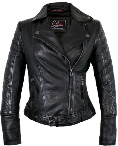Damen biker lederjacke echtes - damen,