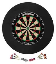 Dartscheibe Sisal Dartboard Board Steeldart 6 Pfeile Flights Set Surround Ring