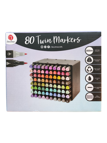 Teiliges twin markers set - 80-teiliges, twin-markers-set