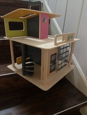 Ab 3 Jahre Kinder Holz Bausatz Puppenhaus ca. 37 x 43 cm 4 Zimmer auf 2 Etagen