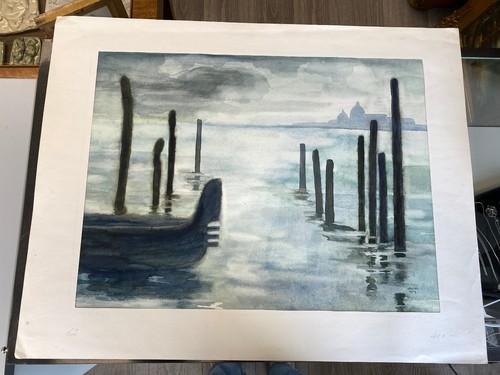 Original aquarell gondel - aquarell,