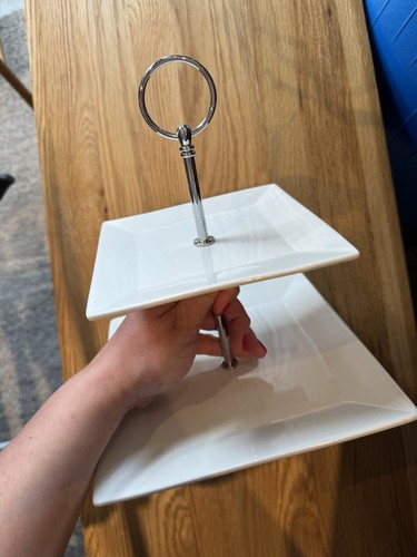 Etagere porzellan weiß silber - weiß,
