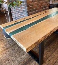 Epoxidharz tisch /Handgefertigt /190cm /Esche / Esstisch/ Bürotisch/ Natürlich
