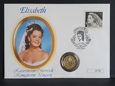 Numisbrief Österreich Kaiserin Sissi König von Ungarn 1 Krone 1914 - 15 Silber