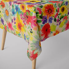 Tischdecke abwaschbar Sommerblüten beige bunt div. Größen von SCHÖNER LEBEN.