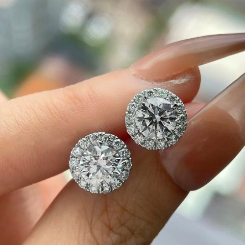 1kt rund moissanite ohrringe - rund,