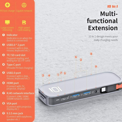 Rock multi port adapter - -,