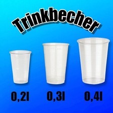1000x Trinkbecher, Plastikbecher, Transparent, Partybecher - NEU & OVP