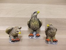 3er Set Adler Figur Deutscher Adler aus Polyresin (Kunststein) hoch bis 8,50cm