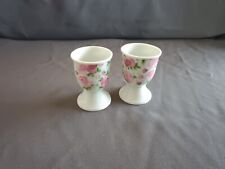 2 Eierbecher mit Rosendekor rosa von Adler Birgit Schrowange