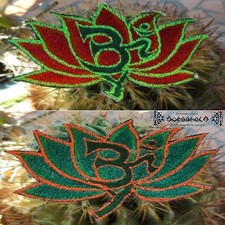 AUFNÄHER PATCH goa psy hippie elfen Seerose OM Lotus UV
