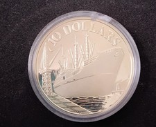 Singapore 10 Dollars Silbermünze „Trade / Ship“ P
