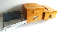 BUCHE KARTEIKASTEN / ABLAGE 60/70er Jahre Büromöbel