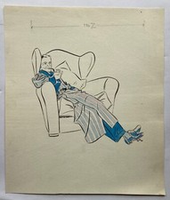 Aquarell Anonym Art-Deco Mann