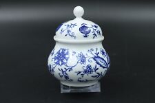 Seltmann Weiden Zwiebelmuster Zuckerdose Dose weiß / blau aus Porzellan H 11 cm