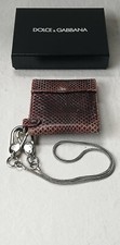 DOLCE & GABBANA D&G Geldbörse + DG Kette Leder Python Oxblood Biker Wallet. NEU!