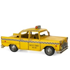 Blech-Deko Auto Taxi gelb