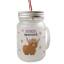 Schottisches Hochlandrind Mason Jar Henkel Trinkglas mit Deckel mit Spruch You