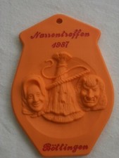 Böttingen Plakette Narrentreffen 1987 Larve Abzeichen Fasnet Fasnacht
