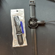 Garmin Forerunner 235 GPS Laufuhr Schwarz Armband + Neue Armband Gebraucht Gut