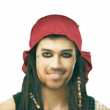 Piratenperücke + Kopftuch Karneval Verkleidung Fasching Kostüm Halloween Zubehör