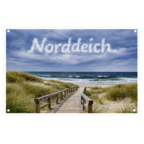 Norddeich blechschild strand - blechschild,