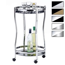 Servierwagen Minibar Teewagen Servicewagen rund mit 2 Glasböden