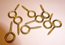 Ringschrauben, Stahl goldfarbig Länge 25 mm, 9 Stück, Ösenschrauben