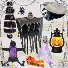 Halloween LED Deko Geister Skelette Kürbisse Spinnen Hexe Garten Party