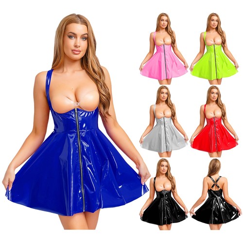 Frauen wet look pvc leder - de,