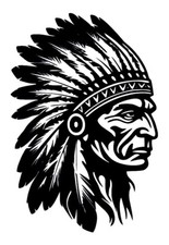 1 x 18 cm x 27 cm Indianer Indian Häuptling Aufkleber Auto Motorrad #2