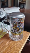 Bierkrug,Bierhumpen,orginal Radlerseidel Glaskrug m.Deckel,neu
