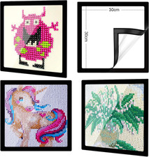 4 Pack Diamond Painting Rahmen, 30X30 Schwarz Diamond Painting Bilderrahmen, 5D 