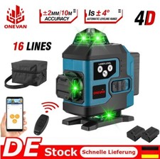 16 Line 4D Laser Level Wasserwaage 360° Kreuzlinienlaser Selbstnivellierend Kit