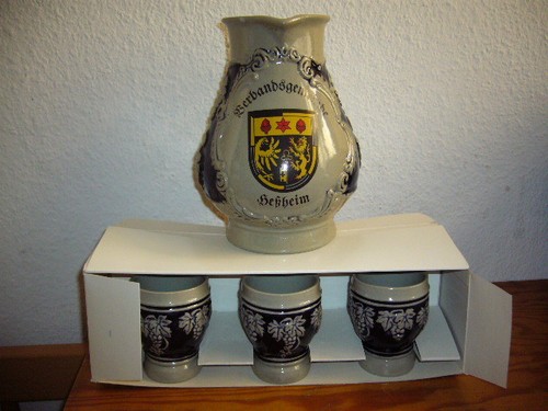 Weinkrug bembel mit 3 - weinkrug,
