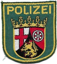 Polizei RHEINLAND-PFALZ Patch grün gewebt v. HEMD '90 Jahre Abzeichen Mainz - b