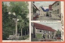 AK Reichardtshausen (290), Gasthaus zum Löwen, Rathaus, Pfarrhaus, gelaufen 1908