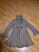 Greenstone Damen Mantel Jacke 40 / 42 Khaki langarm Rüsche 