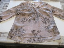 Shirt, beige, Transparent, mit Blumendruck, Marke: ALESSA W., Polyester, 44