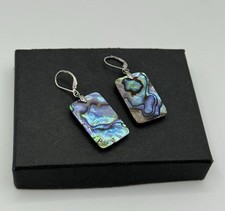 Wunderschöne 925 Silber ABALONE Perlmutt Ohrringe 