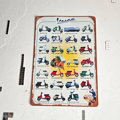 Vespa blechschild aus blech - blechschild,