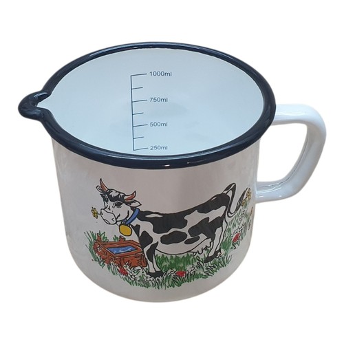 Milchtopf emaille mit - emaille, ausguss