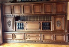 Schrank Wohnzimmerschrank Schrankwand Wappenschrank Bar Echtholz 